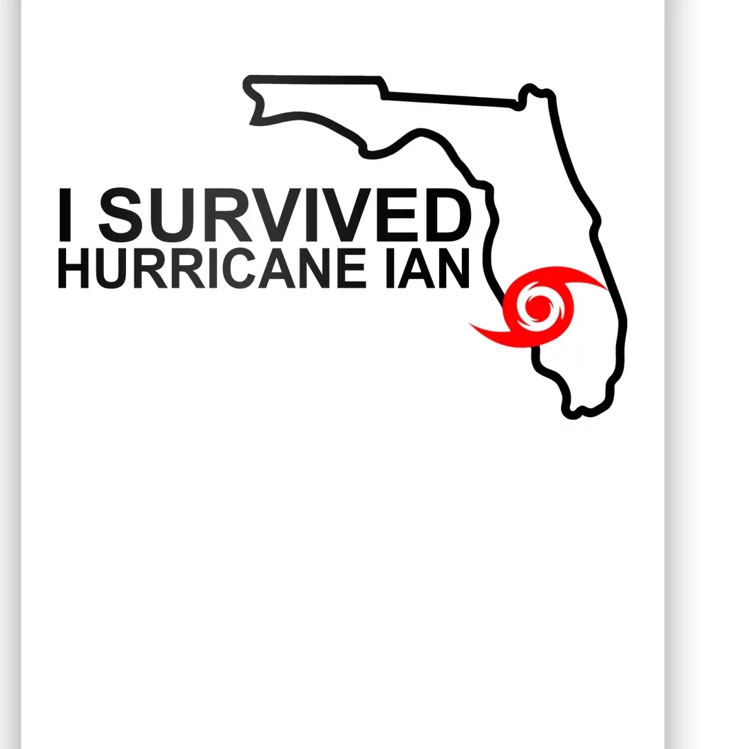 I Survived Hurricane Ian Florida Map Poster