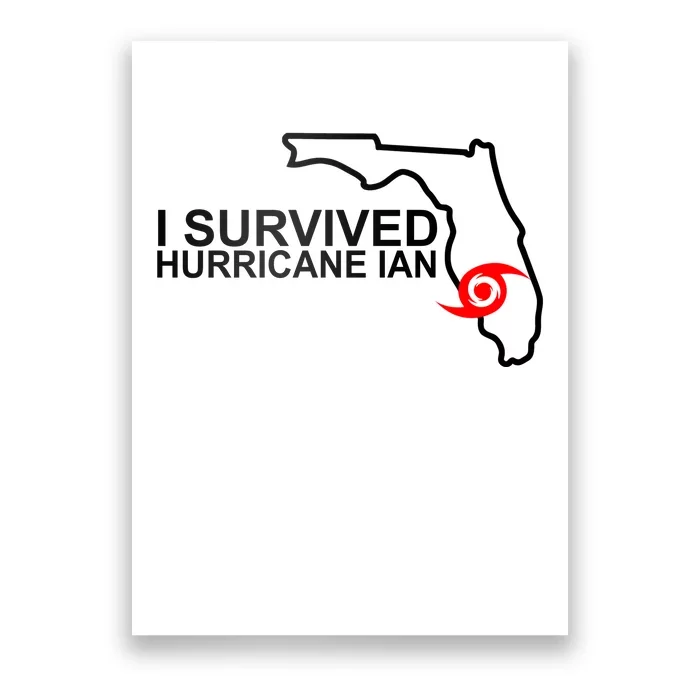 I Survived Hurricane Ian Florida Map Poster