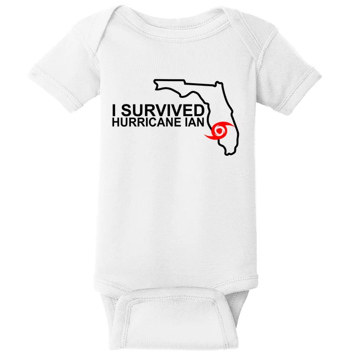 I Survived Hurricane Ian Florida Map Baby Bodysuit