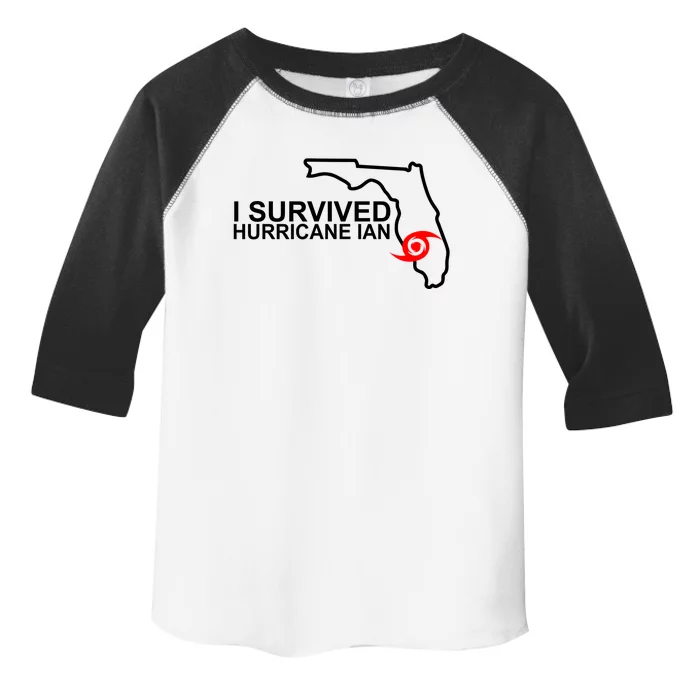 I Survived Hurricane Ian Florida Map Toddler Fine Jersey T-Shirt