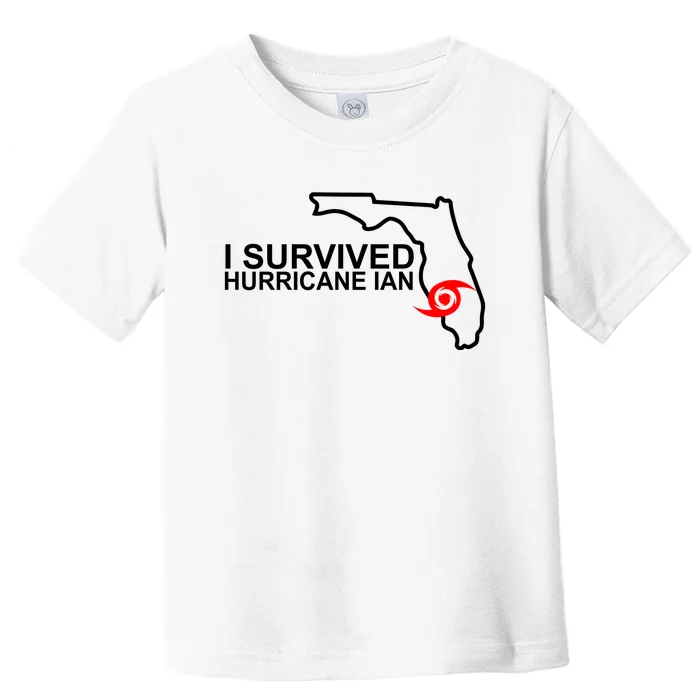 I Survived Hurricane Ian Florida Map Toddler T-Shirt