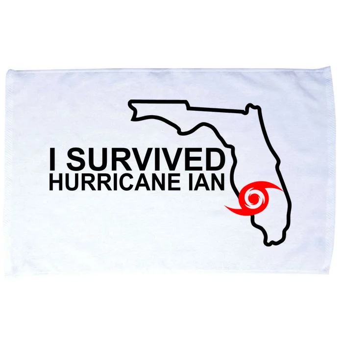 I Survived Hurricane Ian Florida Map Microfiber Hand Towel