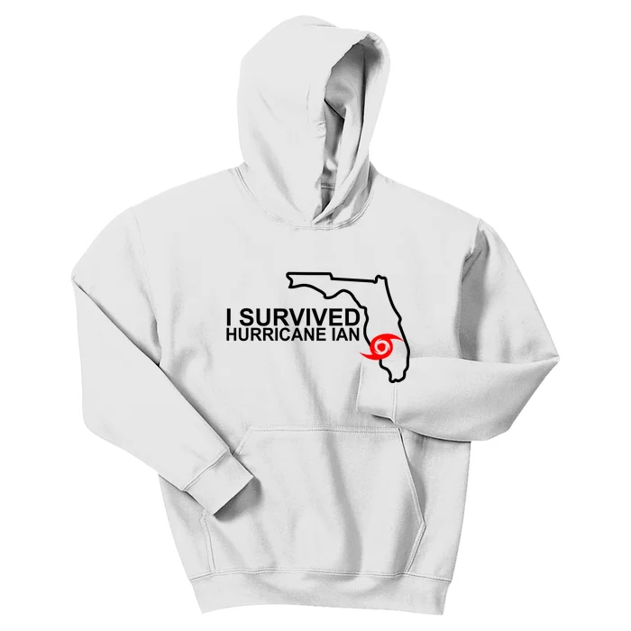 I Survived Hurricane Ian Florida Map Kids Hoodie