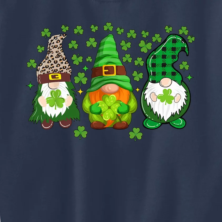 Irish Shamrock Happy St Patrick's Day Gnome Shamrock Kids Sweatshirt