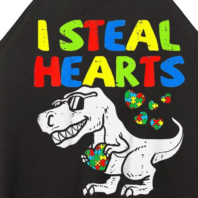 I Steal Hearts Trex Dinosaur Autism Awareness Women’s Perfect Tri Rocker Tank