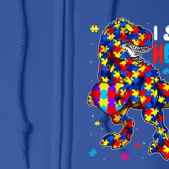 I Steal Hearts Trex Dinosaur Autism Awareness Cute Gift Full Zip Hoodie