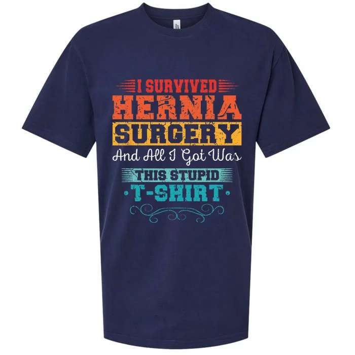 I Survived Hernia Surgery Funny Recovery Injury Get Well Sueded Cloud Jersey T-Shirt