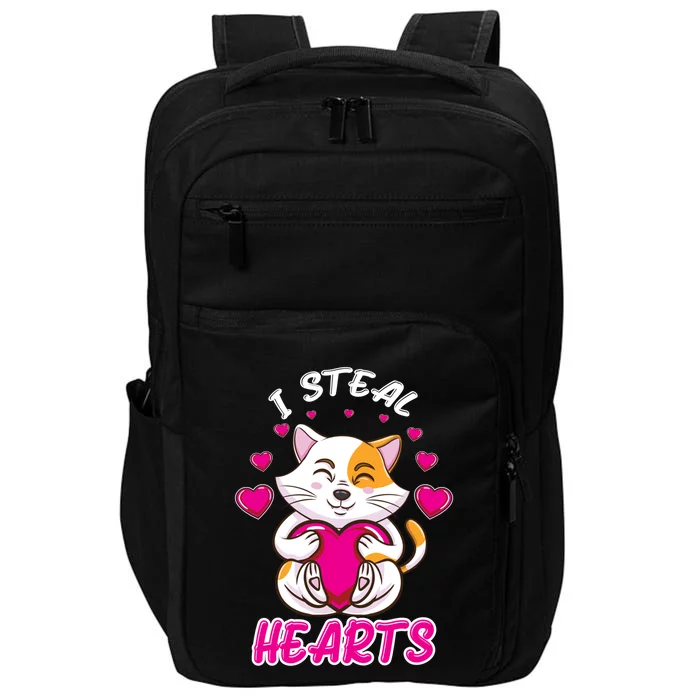 I Steal Hearts Cat Valentines Day Gift Impact Tech Backpack