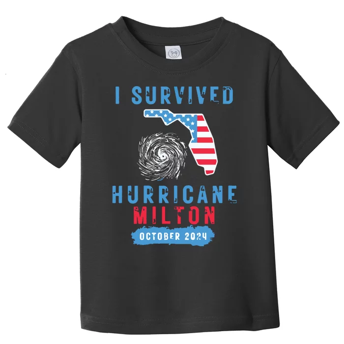 I Survived Hurricane Milton October 2024 Hurricane Milton Survior Toddler T-Shirt