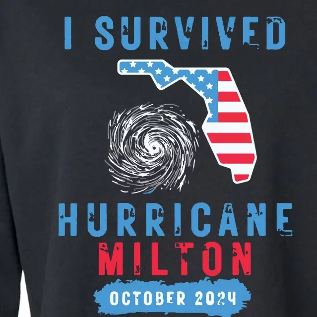 I Survived Hurricane Milton October 2024 Hurricane Milton Survior Cropped Pullover Crew