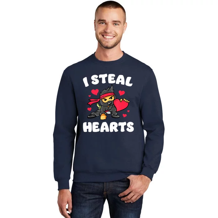 I Steal Hearts Ninja Valentines Day Tall Sweatshirt