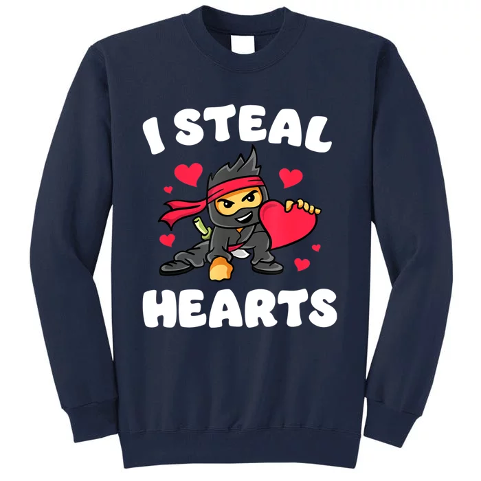 I Steal Hearts Ninja Valentines Day Tall Sweatshirt