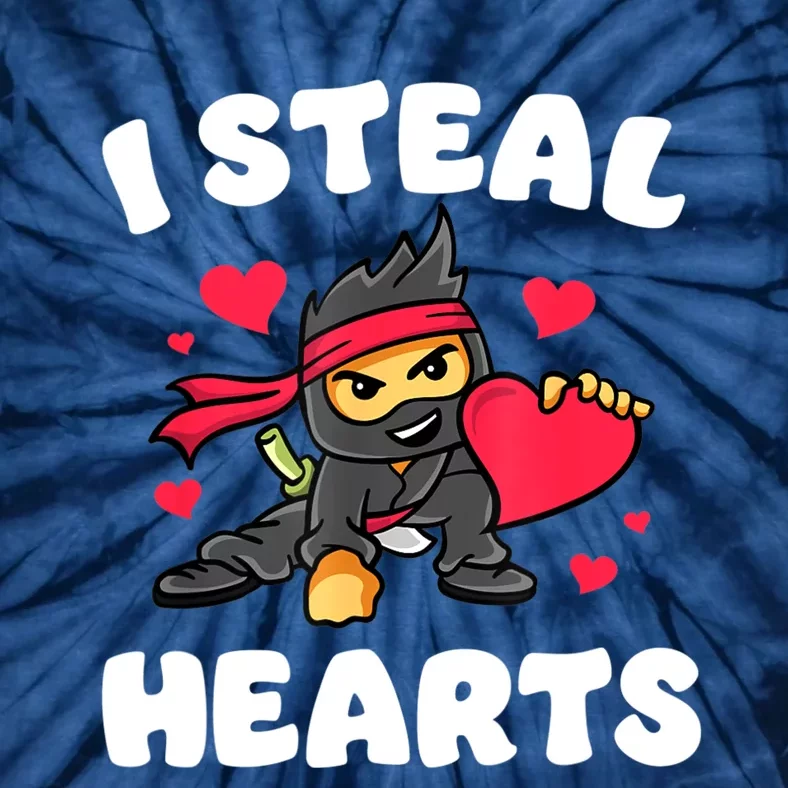 I Steal Hearts Ninja Valentines Day Tie-Dye T-Shirt