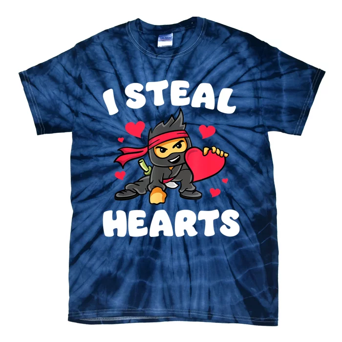 I Steal Hearts Ninja Valentines Day Tie-Dye T-Shirt