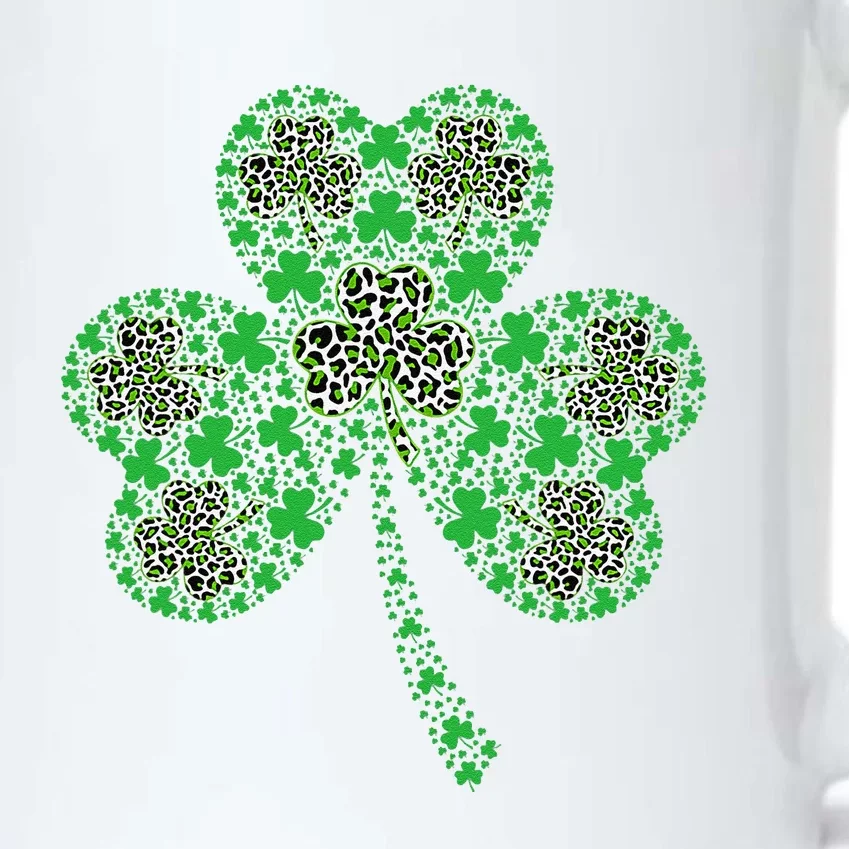 Irish Shamrock Heart Leopard St Patrick's Day Black Color Changing Mug