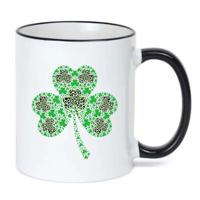 Irish Shamrock Heart Leopard St Patrick's Day Black Color Changing Mug