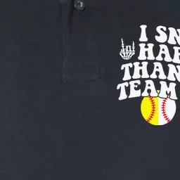 I Snack Harder Than Your Yeam Plays Baseball Funny Softball Softstyle Adult Sport Polo