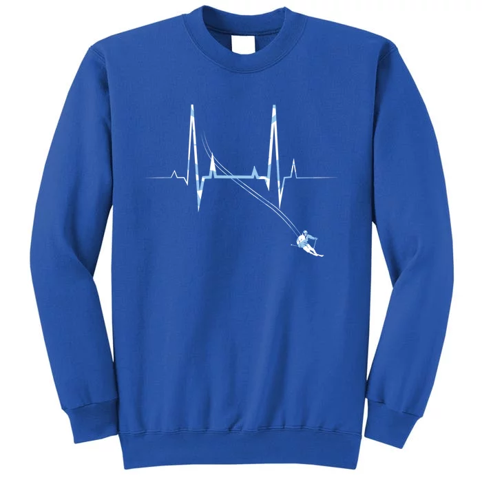 Ice Skiing Heartbeat Ski Instructor Winter Sport Downhill Gift Tall Sweatshirt