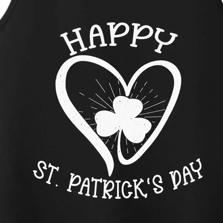 Irish Shamrock Heart Family Happy St Patrick's Day Performance Tank