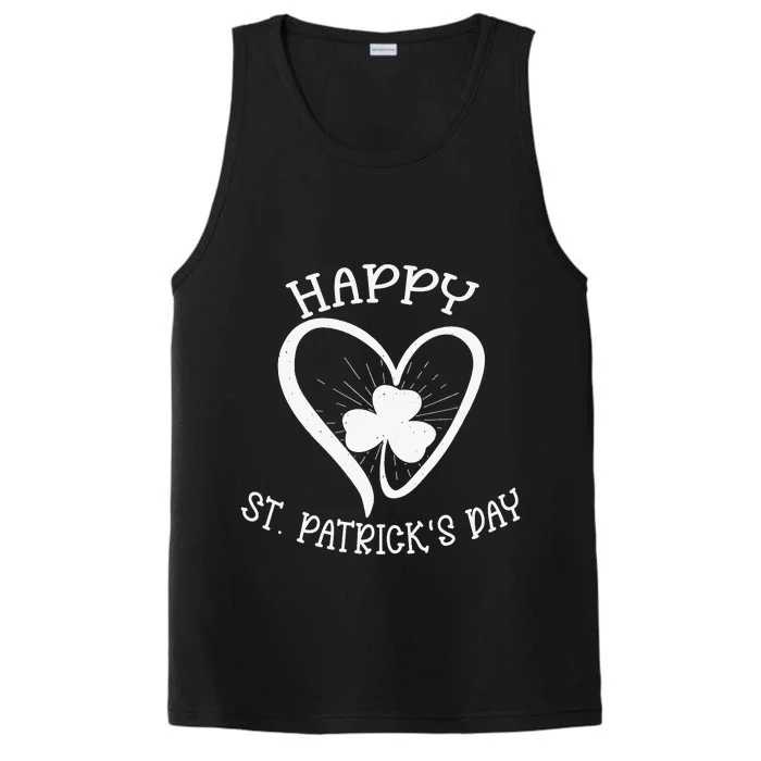 Irish Shamrock Heart Family Happy St Patrick's Day Performance Tank