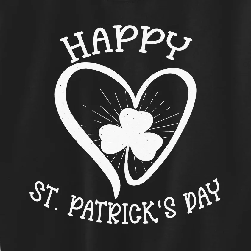 Irish Shamrock Heart Family Happy St Patrick's Day Kids Sweatshirt