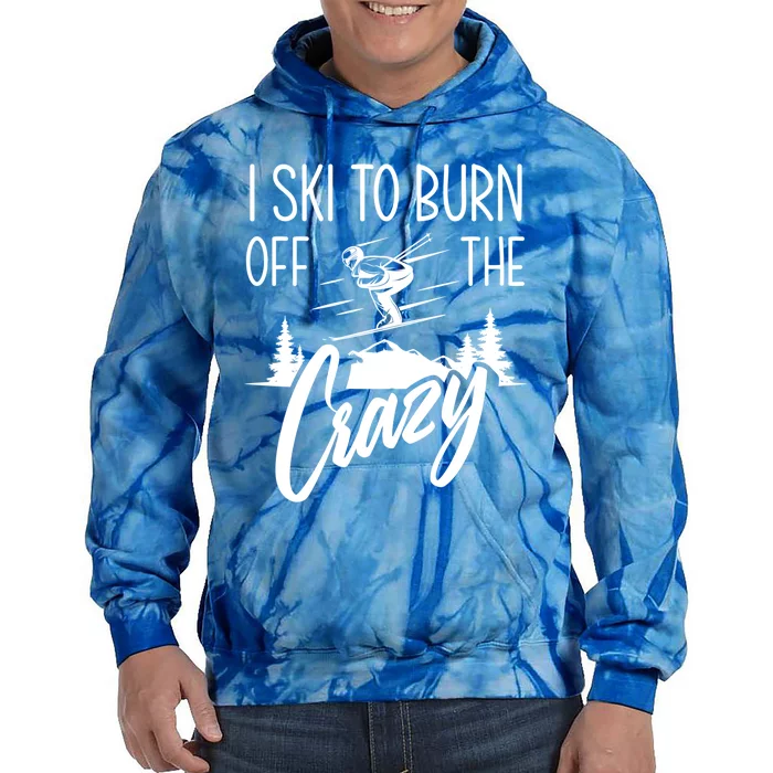 I Ski Hobby Skiing Athlete Winter Sports Ski Lover Gift Tie Dye Hoodie