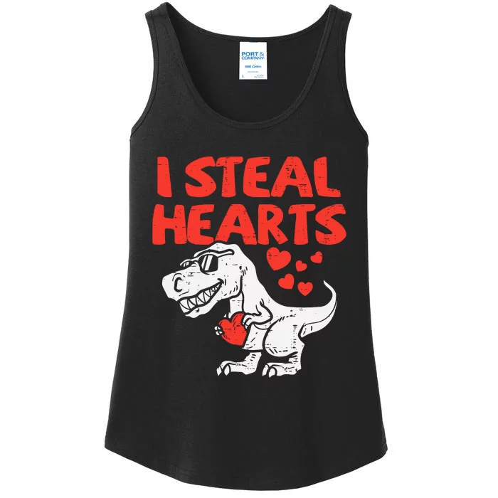 I Steal Hearts Trex Dino Baby Valentines Day Ladies Essential Tank