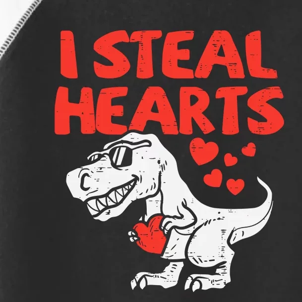 I Steal Hearts Trex Dino Baby Valentines Day Toddler Fine Jersey T-Shirt