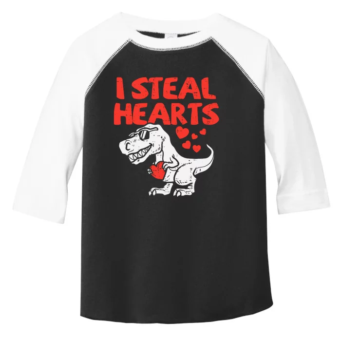 I Steal Hearts Trex Dino Baby Valentines Day Toddler Fine Jersey T-Shirt