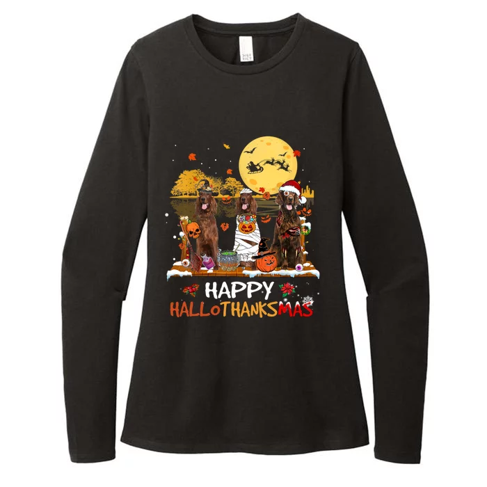 Irish Setter Happy Hallothanksmas Halloween Thanksgiving Womens CVC Long Sleeve Shirt