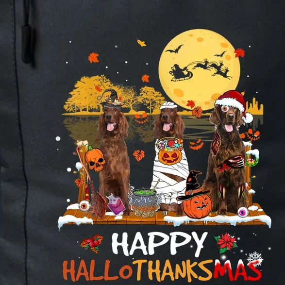 Irish Setter Happy Hallothanksmas Halloween Thanksgiving Daily Commute Backpack