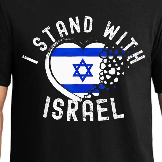 I Support Israel I Stand With Israel Heart Israeli Flag Pajama Set