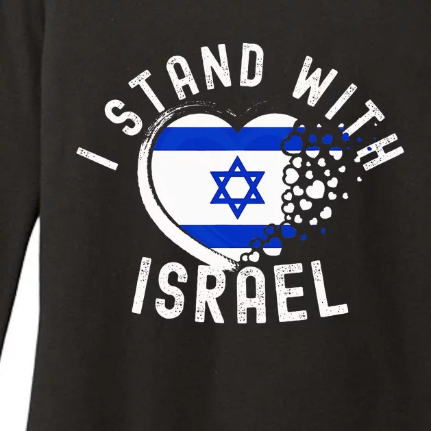 I Support Israel I Stand With Israel Heart Israeli Flag Womens CVC Long Sleeve Shirt