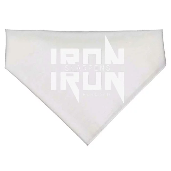 Iron Sharpens Iron Bible Jesus Faith Religious Christian USA-Made Doggie Bandana