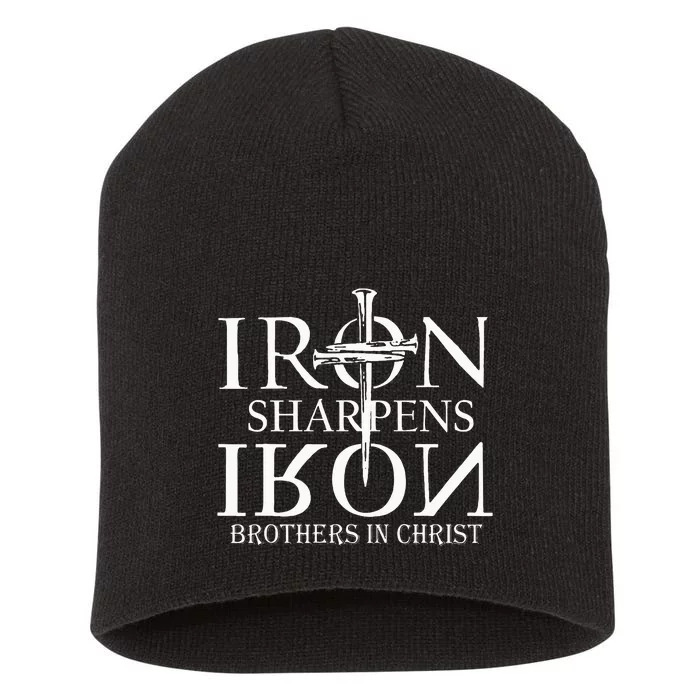 Iron Sharpens Iron Brothers In Christ Short Acrylic Beanie