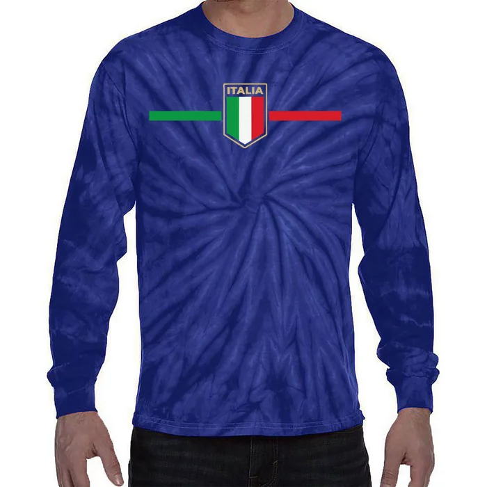 Italy Soccer Italia Football Fan Tie-Dye Long Sleeve Shirt