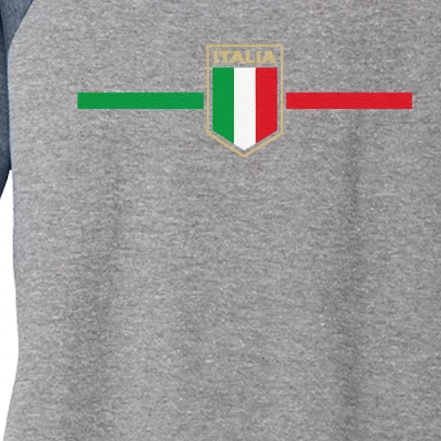 Italy Soccer Italia Football Fan Women's Tri-Blend 3/4-Sleeve Raglan Shirt