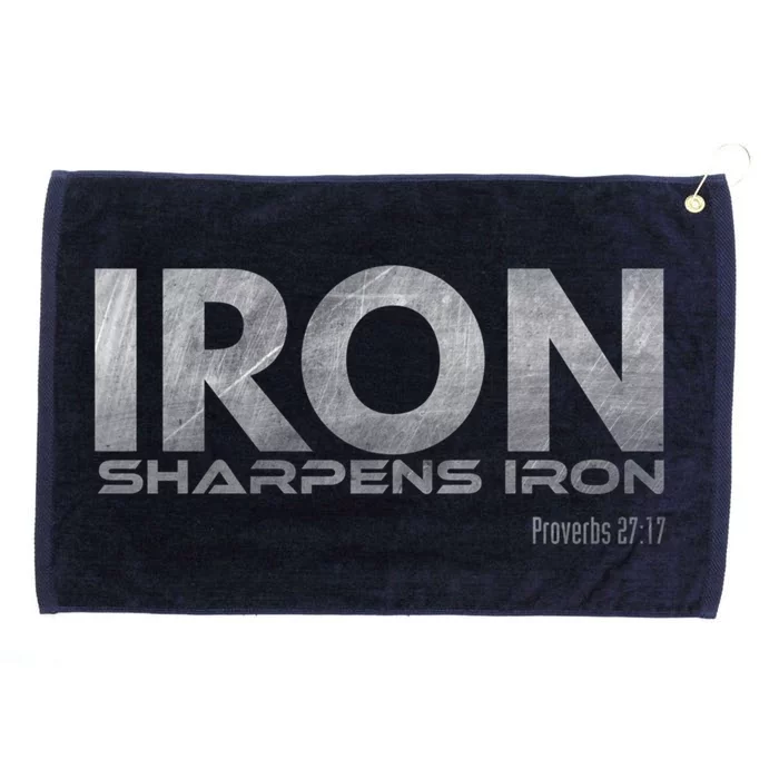 Iron Sharpens Iron Meaningful Gift Grommeted Golf Towel