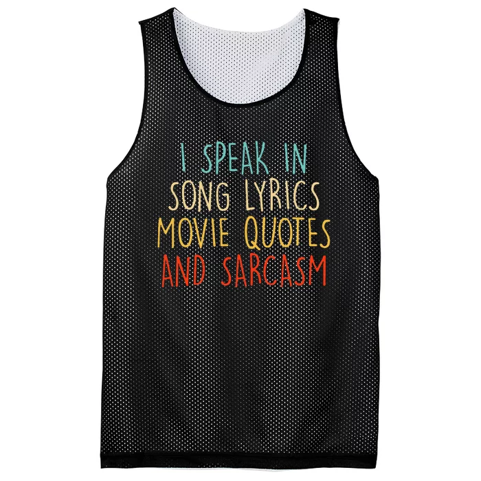 I Speak In Movie Mesh Reversible Basketball Jersey Tank