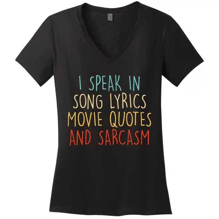 I Speak In Movie Women's V-Neck T-Shirt