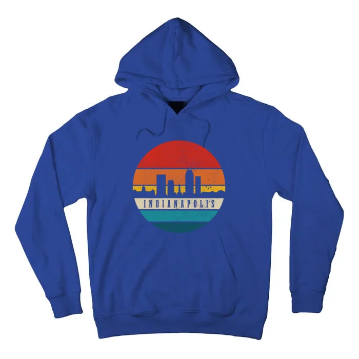 Indianapolis Skyline Indiana Pride Vintage Indianapolis Gift Tall Hoodie