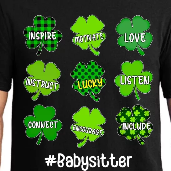 Irish Shamrock Inspire Love Lucky Sitter St Patricks Day Gift Pajama Set