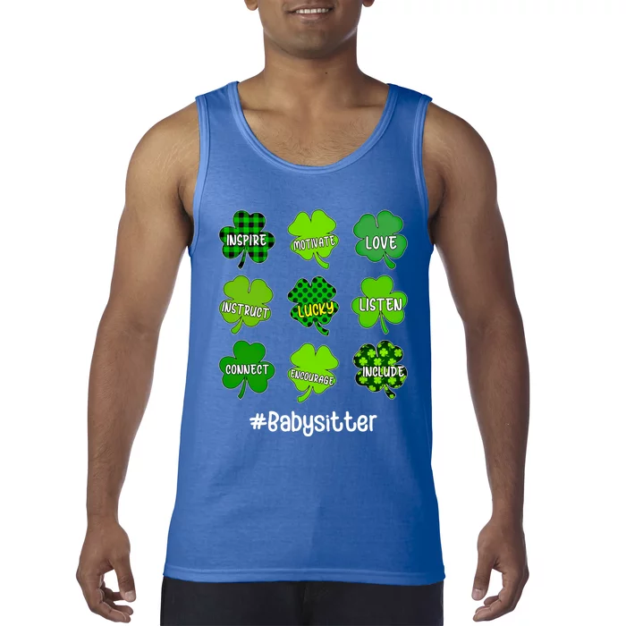 Irish Shamrock Inspire Love Lucky Sitter St Patricks Day Gift Tank Top