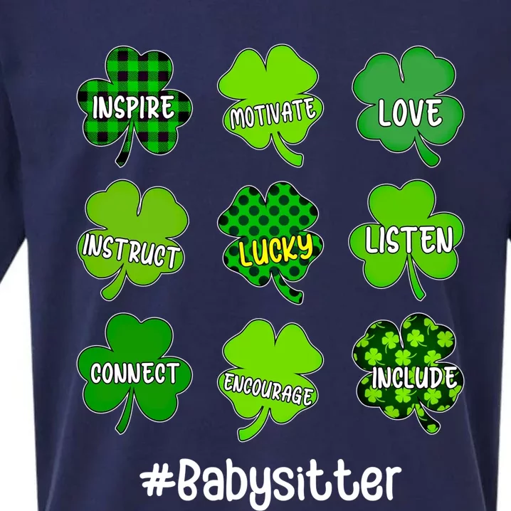 Irish Shamrock Inspire Love Lucky Sitter St Patricks Day Gift Sueded Cloud Jersey T-Shirt