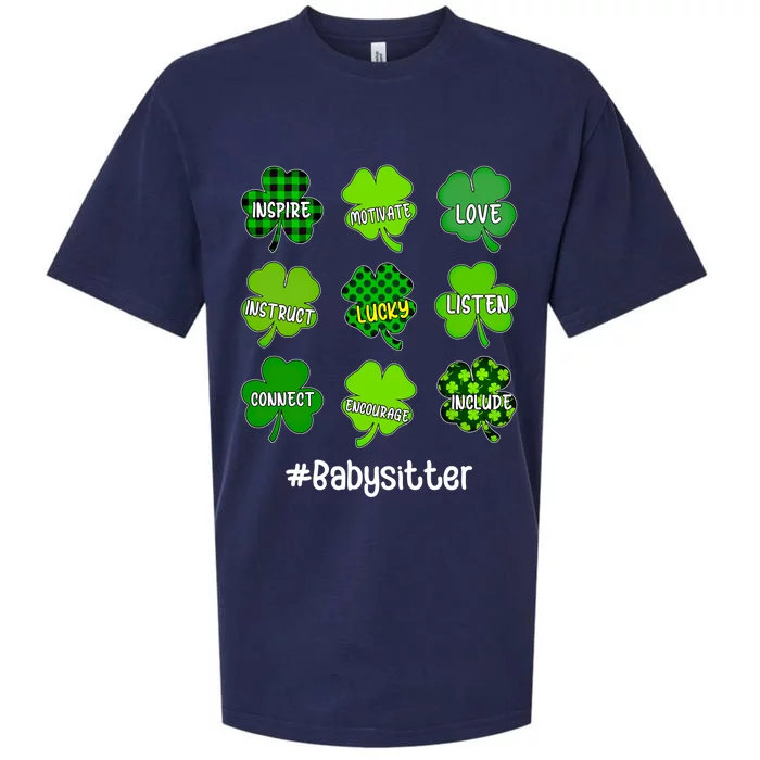 Irish Shamrock Inspire Love Lucky Sitter St Patricks Day Gift Sueded Cloud Jersey T-Shirt