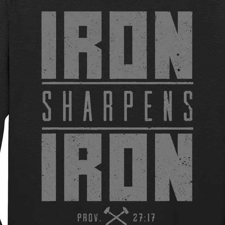 Iron Sharpens Iron Christian Bible Scripture Gym Workout Tall Long Sleeve T-Shirt