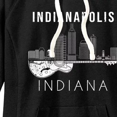 Indianapolis Souvenir Indiana Music Guitar Indianapolis Meaningful Gift Women's Fleece Hoodie