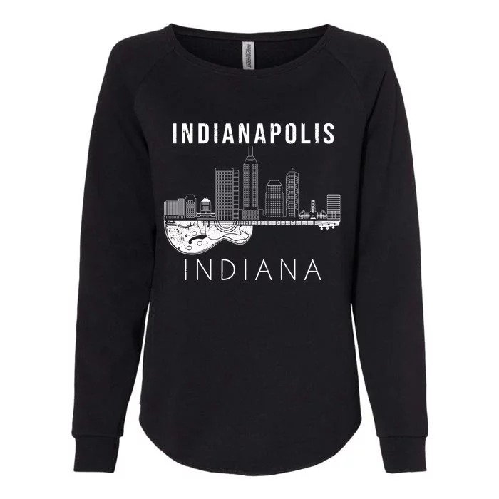 Indianapolis Souvenir Indiana Music Guitar Indianapolis Meaningful Gift Womens California Wash Sweatshirt