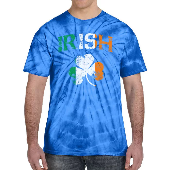 Irish Shamrock Ireland Flag St Patricks Day Vintage Fade Gift Tie-Dye T-Shirt