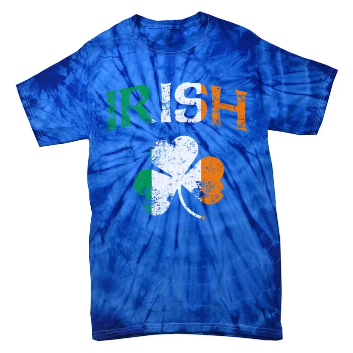 Irish Shamrock Ireland Flag St Patricks Day Vintage Fade Gift Tie-Dye T-Shirt